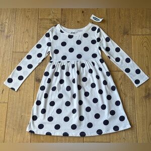 NEW Old Navy Blue Polka Dot Fit & Flare Jersey Dress size 4T